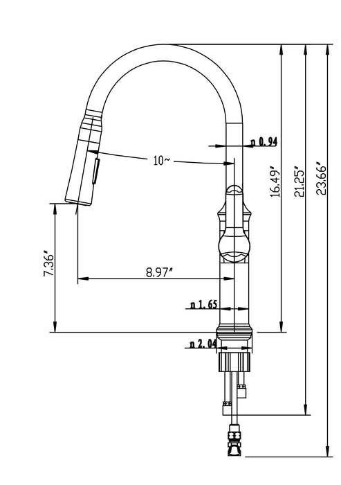 VUITTON PULL-DOWN DUAL SPRAY KITCHEN FAUCET