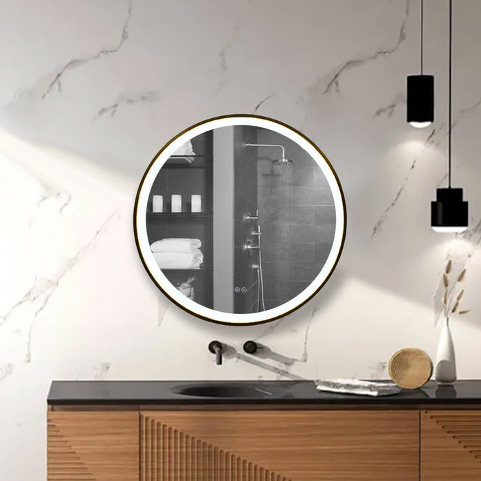 INFINITY ROUND FRAMED BATHROOM LED VANITY MIRROR