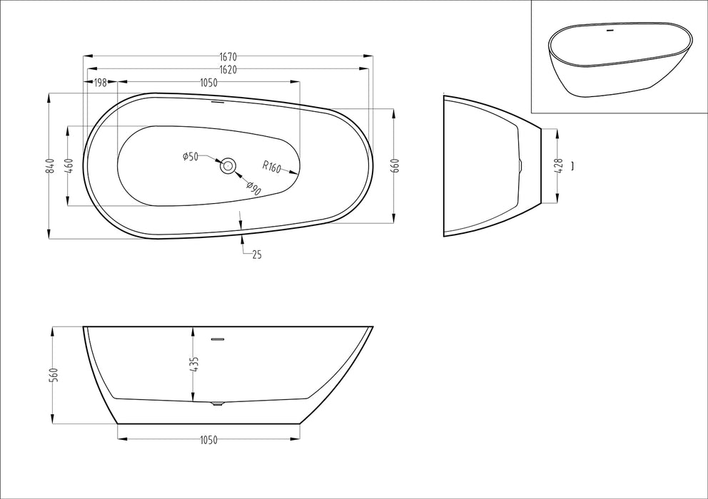 MELON ONE PIECE FREESTANDING BATHTUB