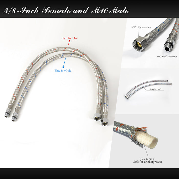 3/8" Female Compression Thread x M10 Male Connector