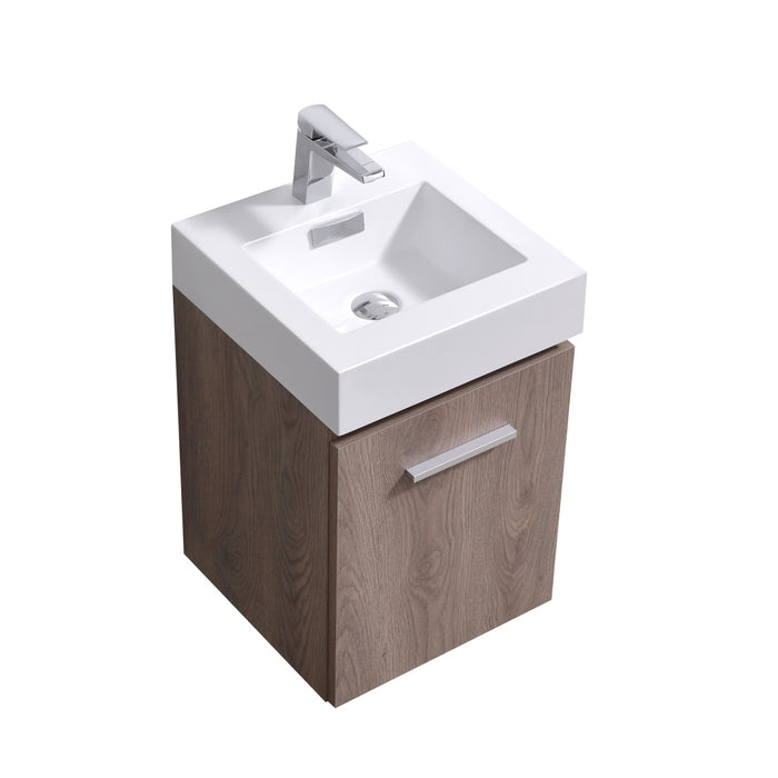 BLISS 16″ WALL MOUNT MODERN BATHROOM VANITY