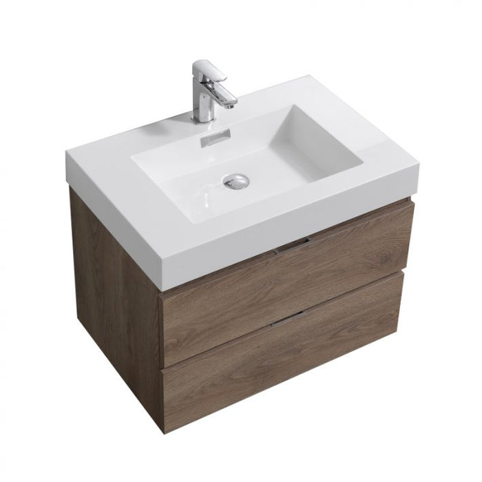 BLISS 30″ WALL MOUNT MODERN BATHROOM VANITY