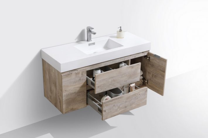 BLISS 48″ WALL MOUNT SINGLE SINK MODERN BATHROOM VANITY