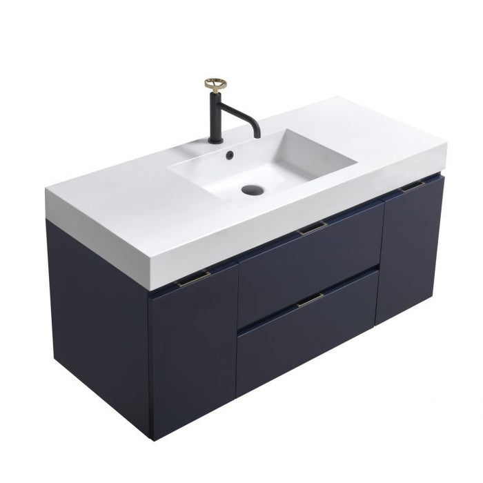 BLISS 48″ WALL MOUNT SINGLE SINK MODERN BATHROOM VANITY