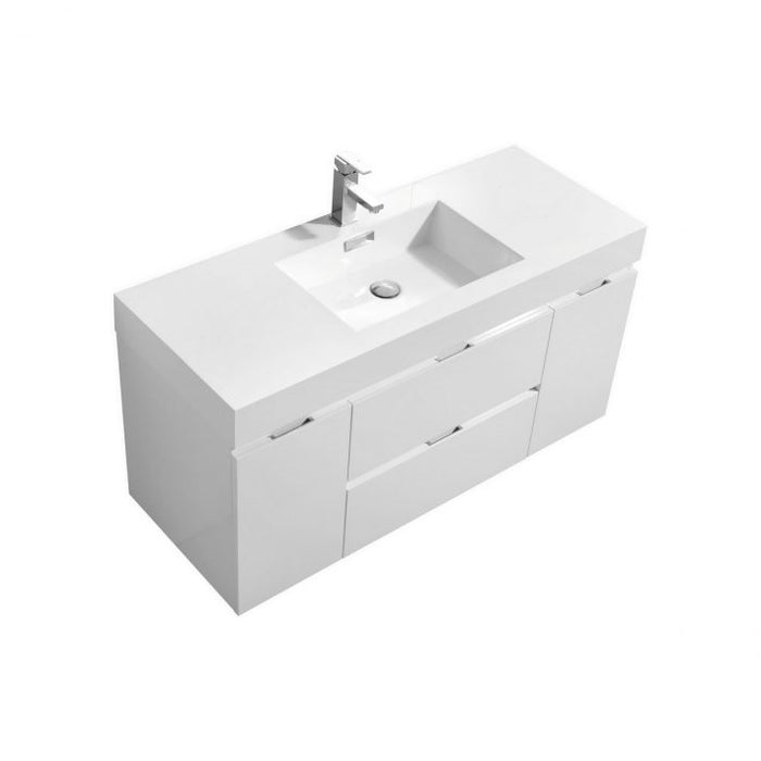 BLISS 48″ WALL MOUNT SINGLE SINK MODERN BATHROOM VANITY