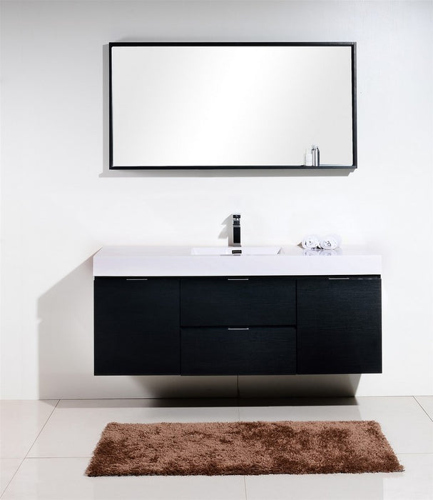 BLISS 60″ WALL MOUNT SINGLE SINK MODERN BATHROOM VANITY