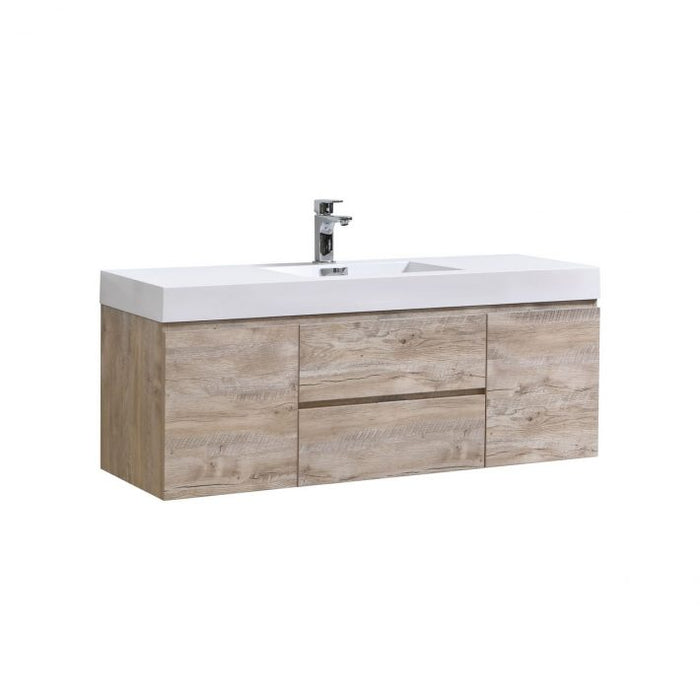 BLISS 60″ WALL MOUNT SINGLE SINK MODERN BATHROOM VANITY