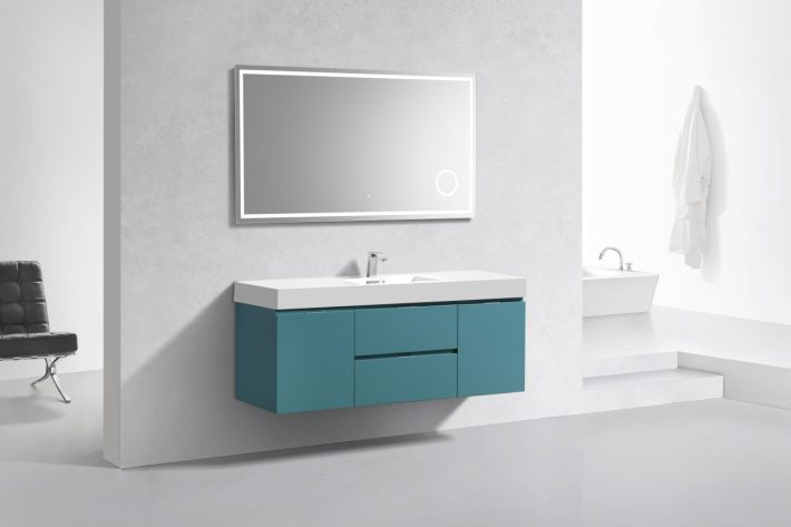 BLISS 60″ WALL MOUNT SINGLE SINK MODERN BATHROOM VANITY