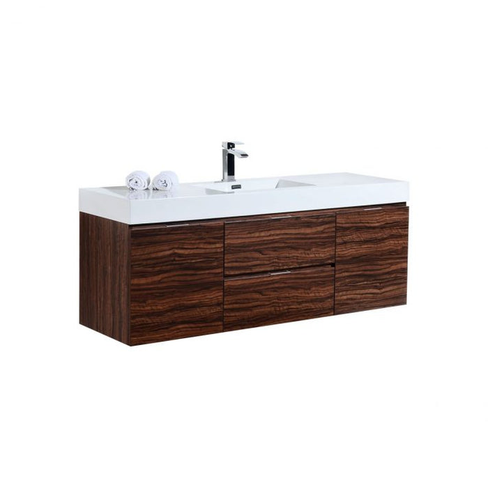 BLISS 60″ WALL MOUNT SINGLE SINK MODERN BATHROOM VANITY