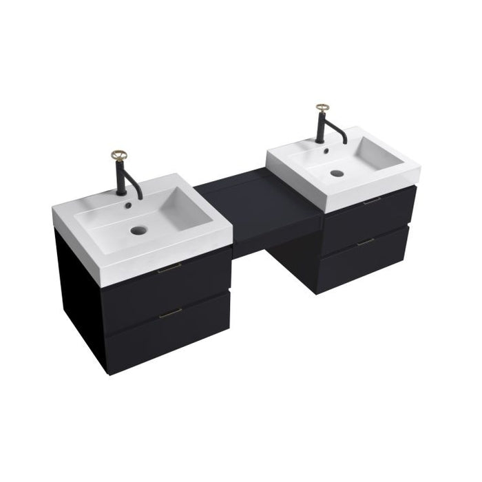 BLISS 68″ WALL MOUNT DOUBLE SINK MODERN BATHROOM VANITY