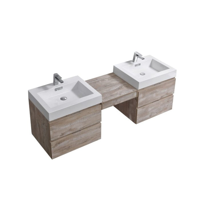 BLISS 68″ WALL MOUNT DOUBLE SINK MODERN BATHROOM VANITY