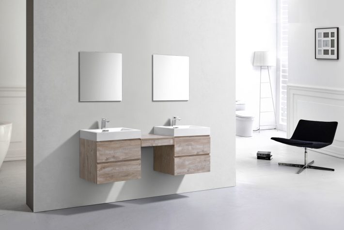 BLISS 68″ WALL MOUNT DOUBLE SINK MODERN BATHROOM VANITY