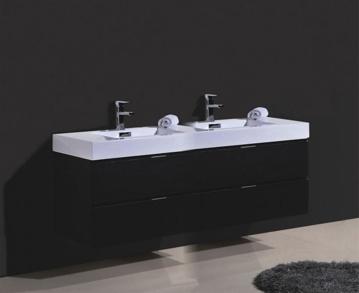 BLISS 72″ WALL MOUNT DOUBLE SINK MODERN BATHROOM VANITY