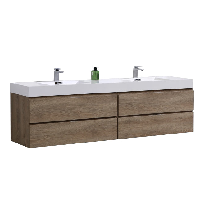 BLISS 72″ WALL MOUNT DOUBLE SINK MODERN BATHROOM VANITY