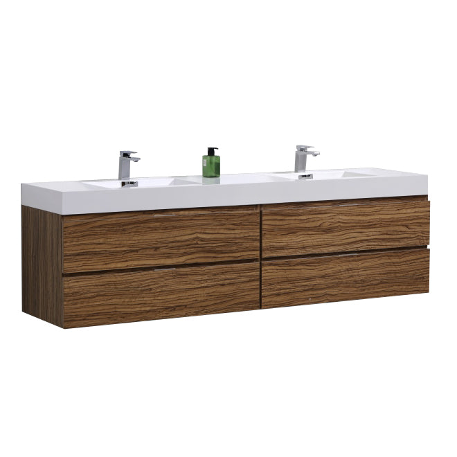 BLISS 72″ WALL MOUNT DOUBLE SINK MODERN BATHROOM VANITY