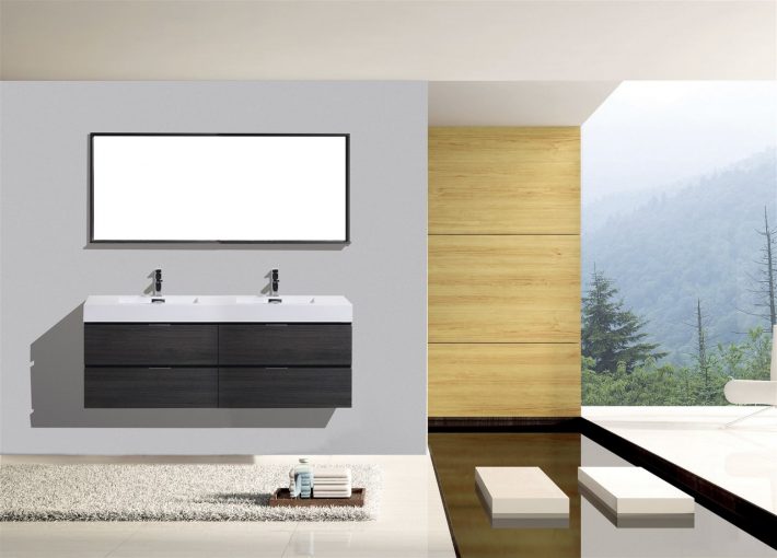 BLISS 72″ WALL MOUNT DOUBLE SINK MODERN BATHROOM VANITY