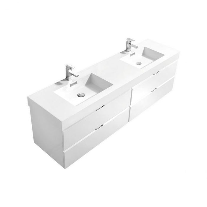 BLISS 80″ WALL MOUNT DOUBLE SINK MODERN BATHROOM VANITY