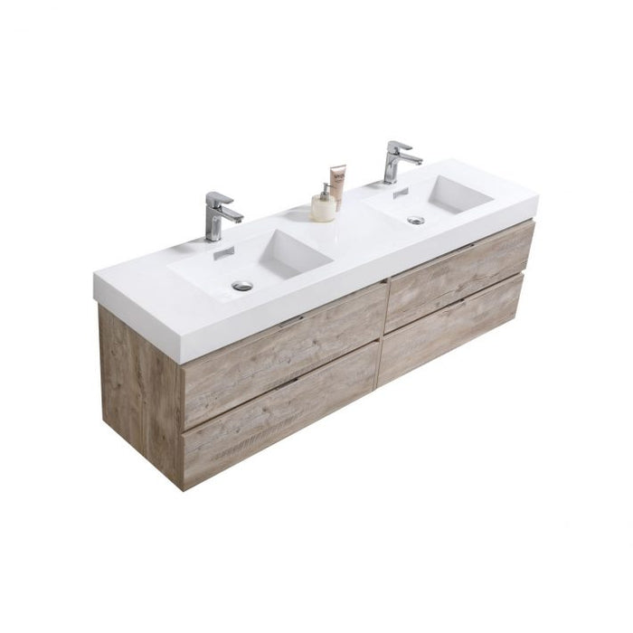 BLISS 72″ WALL MOUNT DOUBLE SINK MODERN BATHROOM VANITY