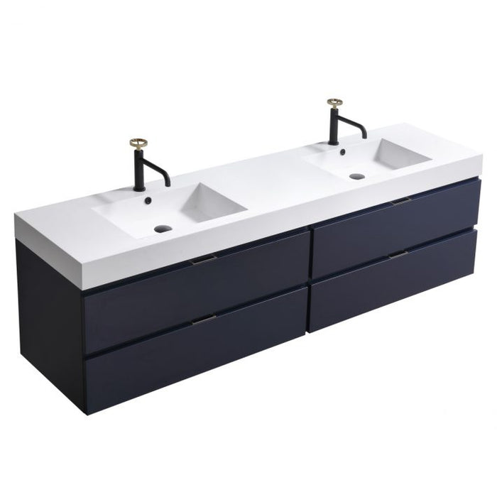 BLISS 80″ WALL MOUNT DOUBLE SINK MODERN BATHROOM VANITY