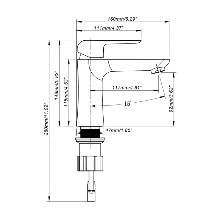 BOSTON Single Hole Bathroom Faucet