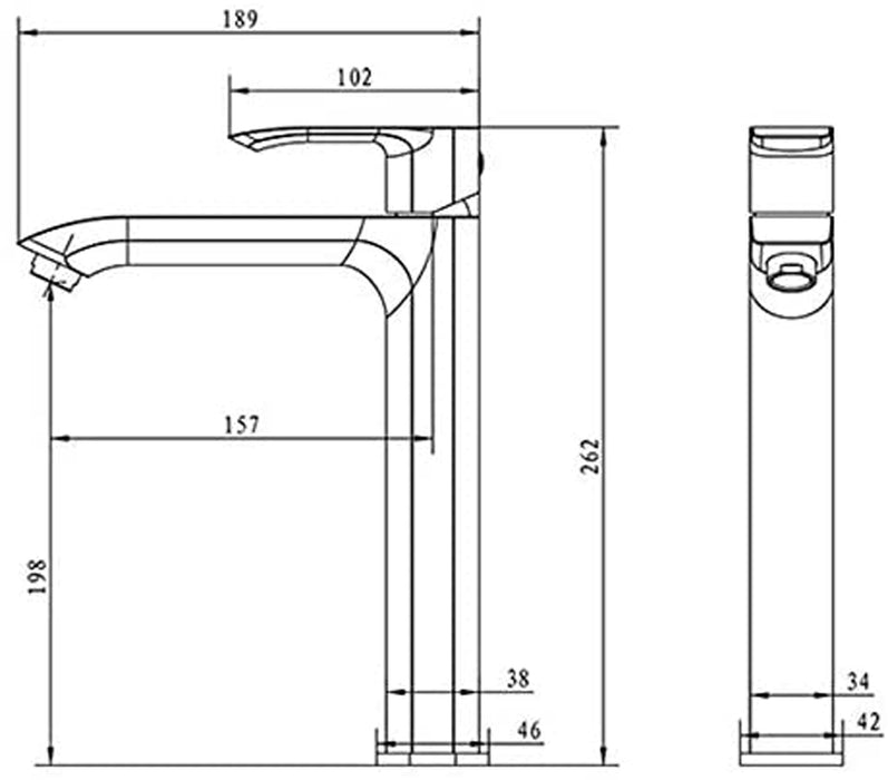 SLIM Single Hole Vessel Sink Faucet