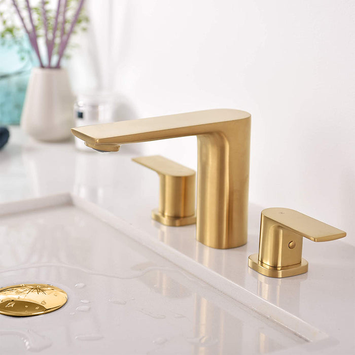 TIMELYSS Three Holes Widespread Bathroom Faucet