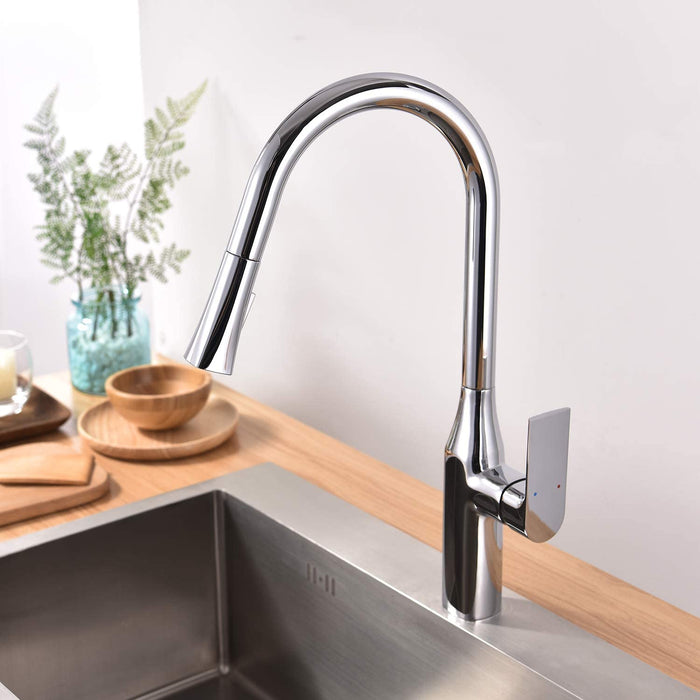 TIMELYSS PULL-DOWN DUAL SPRAY KITCHEN FAUCET