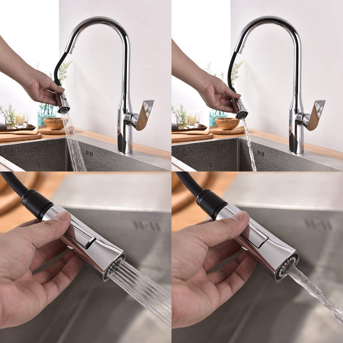 TIMELYSS PULL-DOWN DUAL SPRAY KITCHEN FAUCET