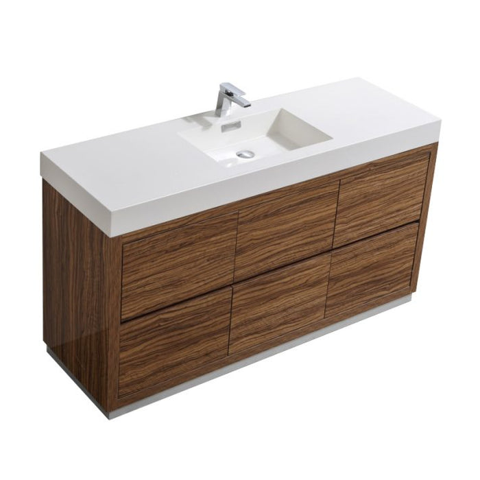 BLISS 60″ SINGLE SINK FREE STANDING MODERN BATHROOM VANITY