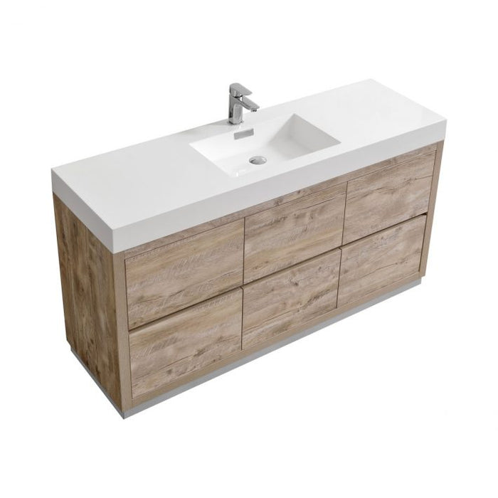 BLISS 60″ SINGLE SINK FREE STANDING MODERN BATHROOM VANITY