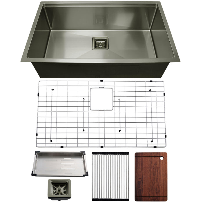 304 STAINLESS STEEL 32" WORKSTATION DUAL MOUNT SINGLE BOWL KITCHEN SINK IN 16 GAGUE